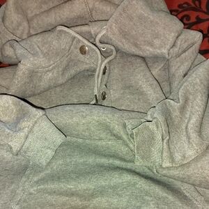 Gray Hoodie with Button Details
